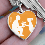 Personalized Graphic Heart Keychain Custom Engraved Keepsake - Jewelry