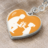 Personalized Graphic Heart Keychain Custom Engraved Keepsake - Graphic Heart Keychain (Silver) / No - Jewelry