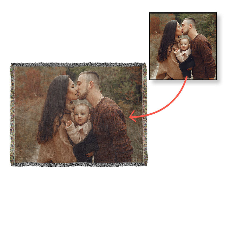Personalized Photo Woven Blanket - 80’’ x 60’’ - Blanket