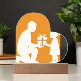 Printed Heart Acrylic Plaque with LED Base 7 Color Options - Jewelry