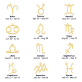Zodiac Name Necklace Personalized Astrology Jewelry - Gold Finish / Standard Box / Aries - Jewelry